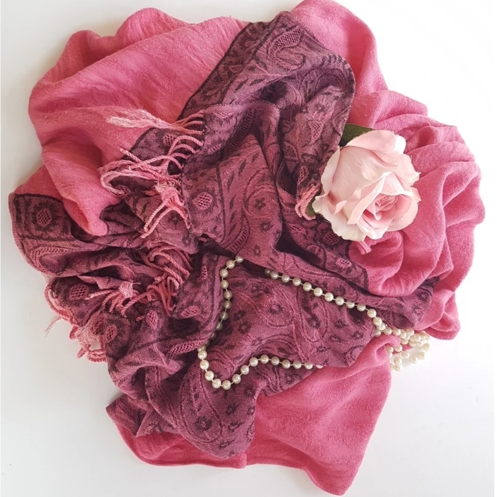 Pink Black Shawl, Vintage Simon Chang Evening Shawl, Shoulder Wrap